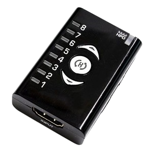 Το Dr HDMI από πάνω με τα οκτώ LED τραπεζών EDID και τα κουμπιά χειρισμού