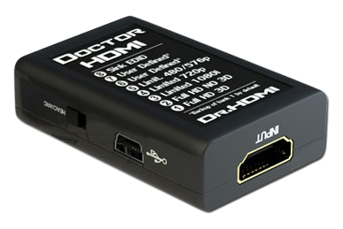 Κάτω πλευρά του Dr HDMI με το υπόμνημα τραπεζών, θύρα Mini-USB και είσοδο HDMI