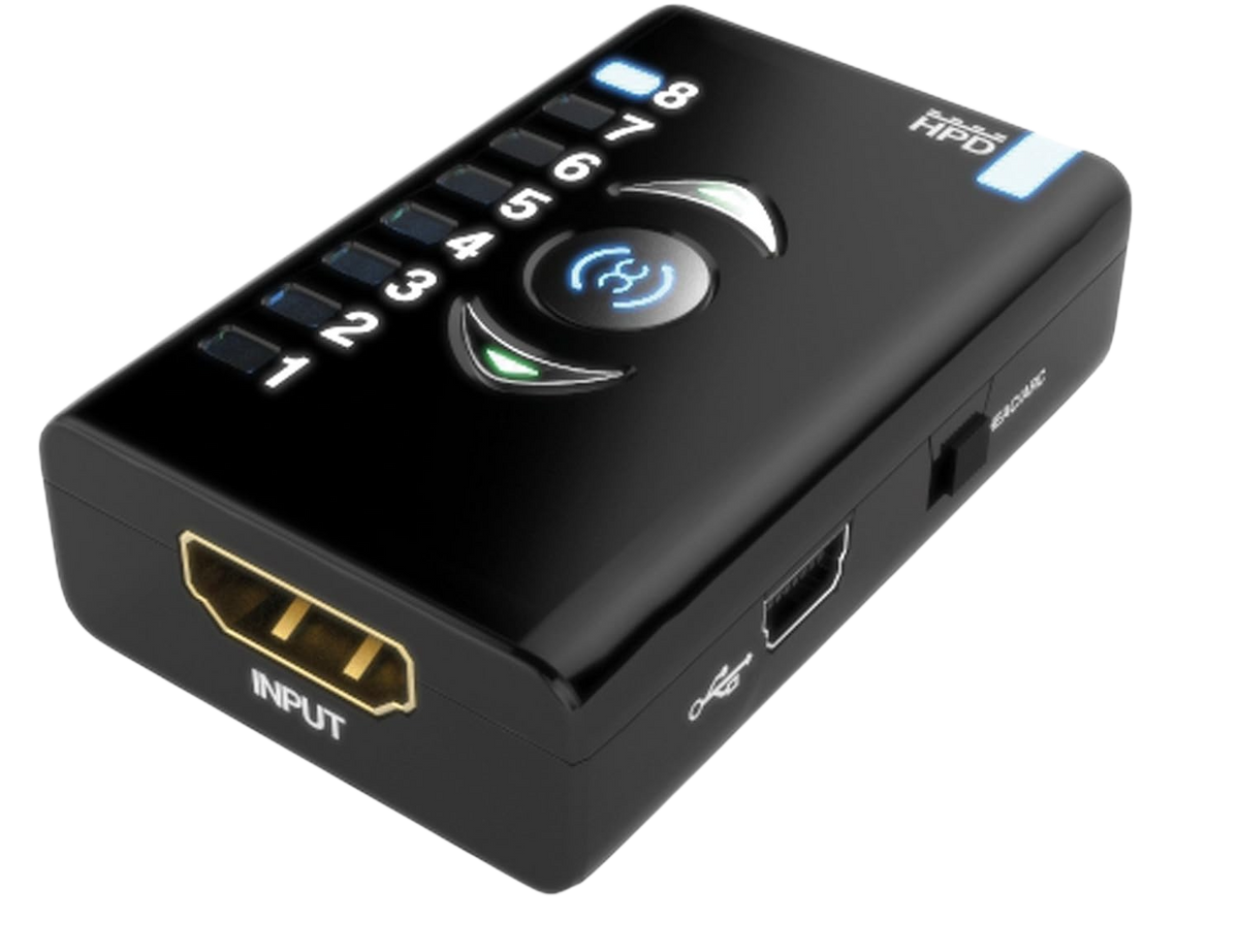 Dr HDMI με είσοδο HDMI, θύρα Mini-USB και αναμμένα LED τραπεζών EDID