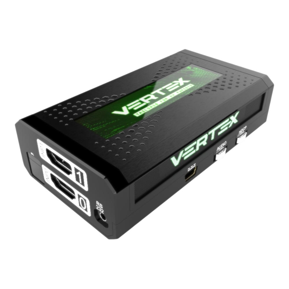 HDfury Vertex 4K 18Gbps HDMI matrix 2x2 και scaler με OLED, εισόδους HDMI, RS232, mini USB, διακόπτες AUDIO και HDCP