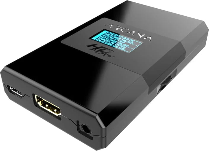Συνδέσεις HDfury Arcana: HDMI in, HDMI out και eARC out προς soundbar