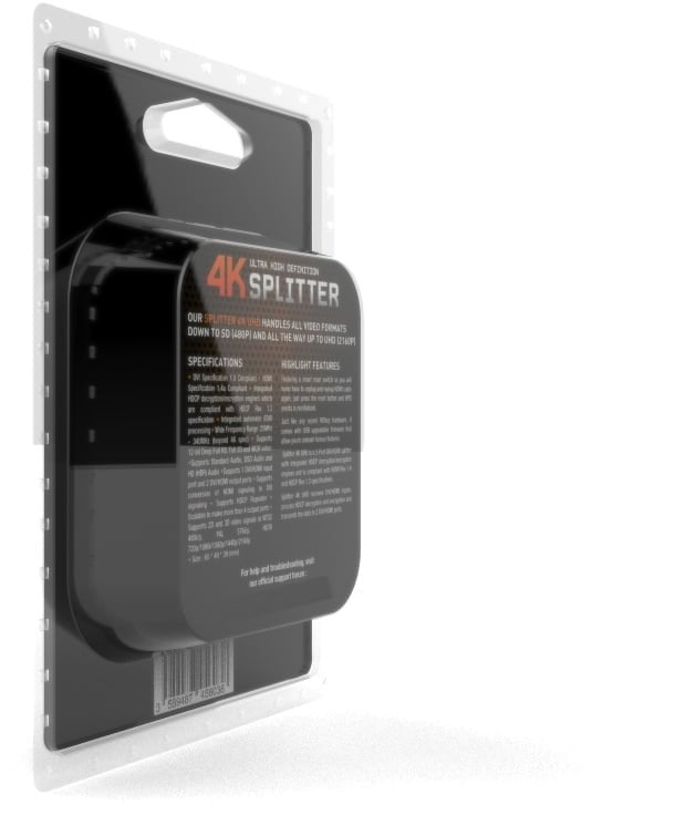 HDfury Splitter 4K UHD – HDMI splitter 1 είσοδος / 2 έξοδοι